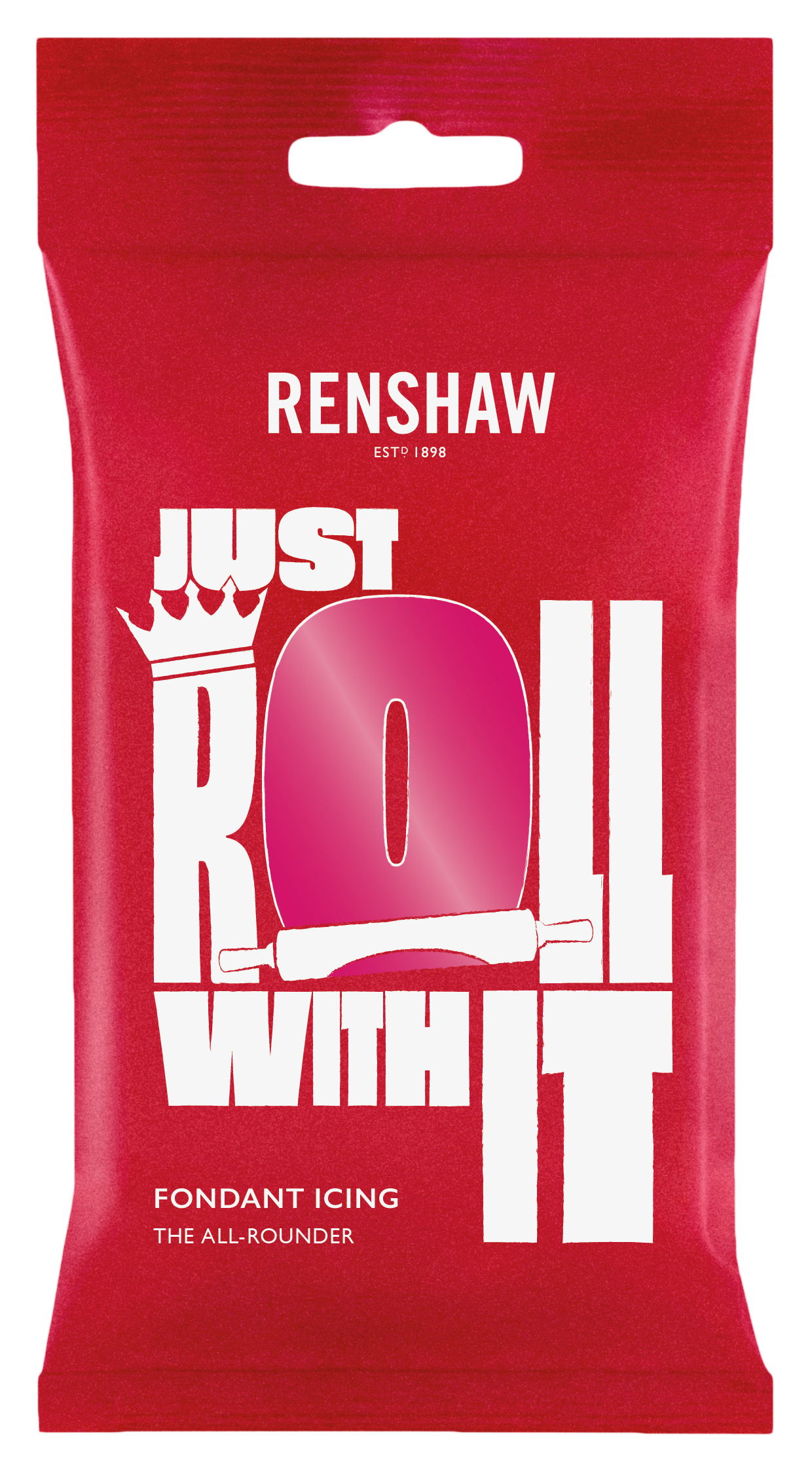Fuchsia Pink 'Just Roll With It' Fondant Icing