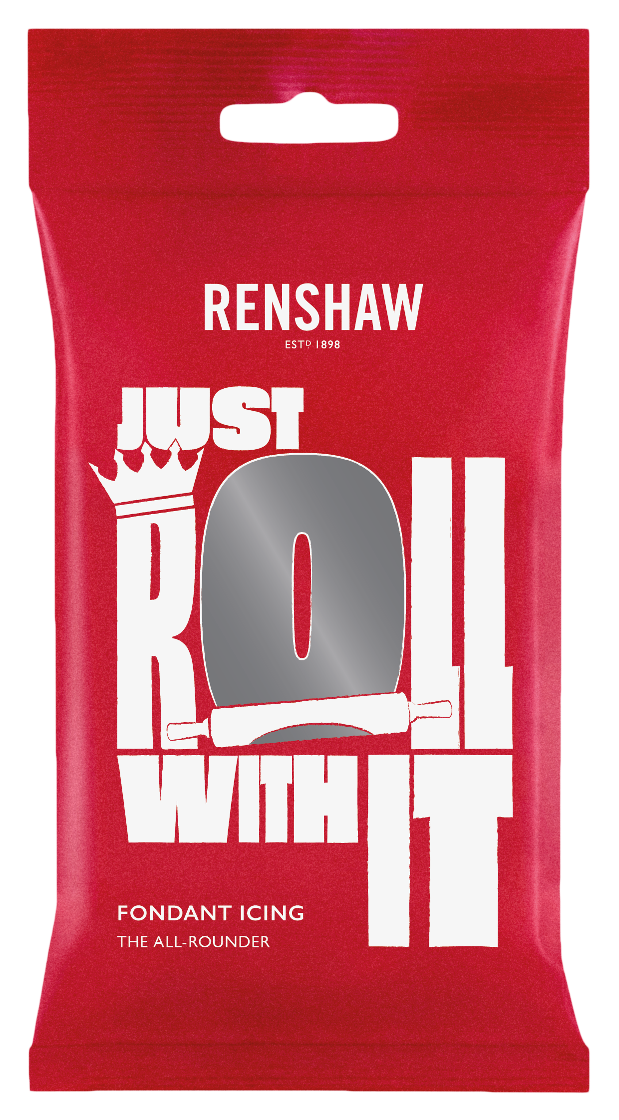 Grey 'Just Roll With It' Fondant Icing