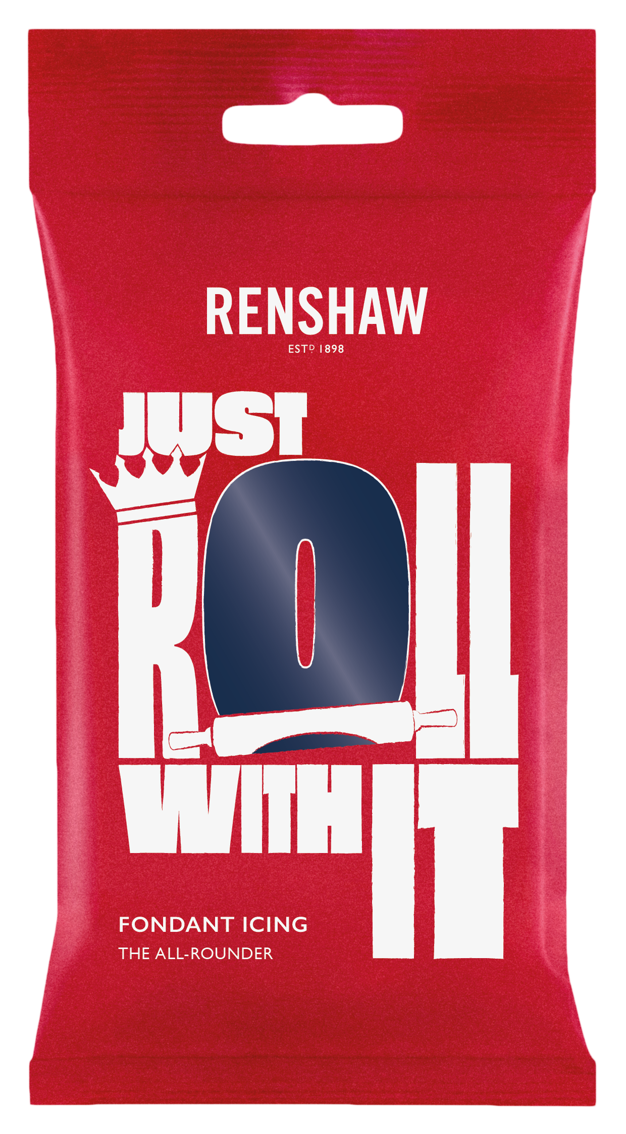 Navy Blue 'Just Roll With It' Fondant Icing