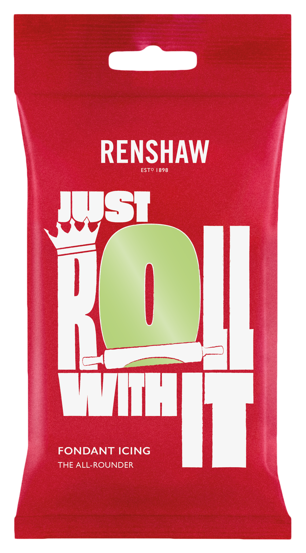 Pastel Green 'Just Roll With It' Fondant Icing