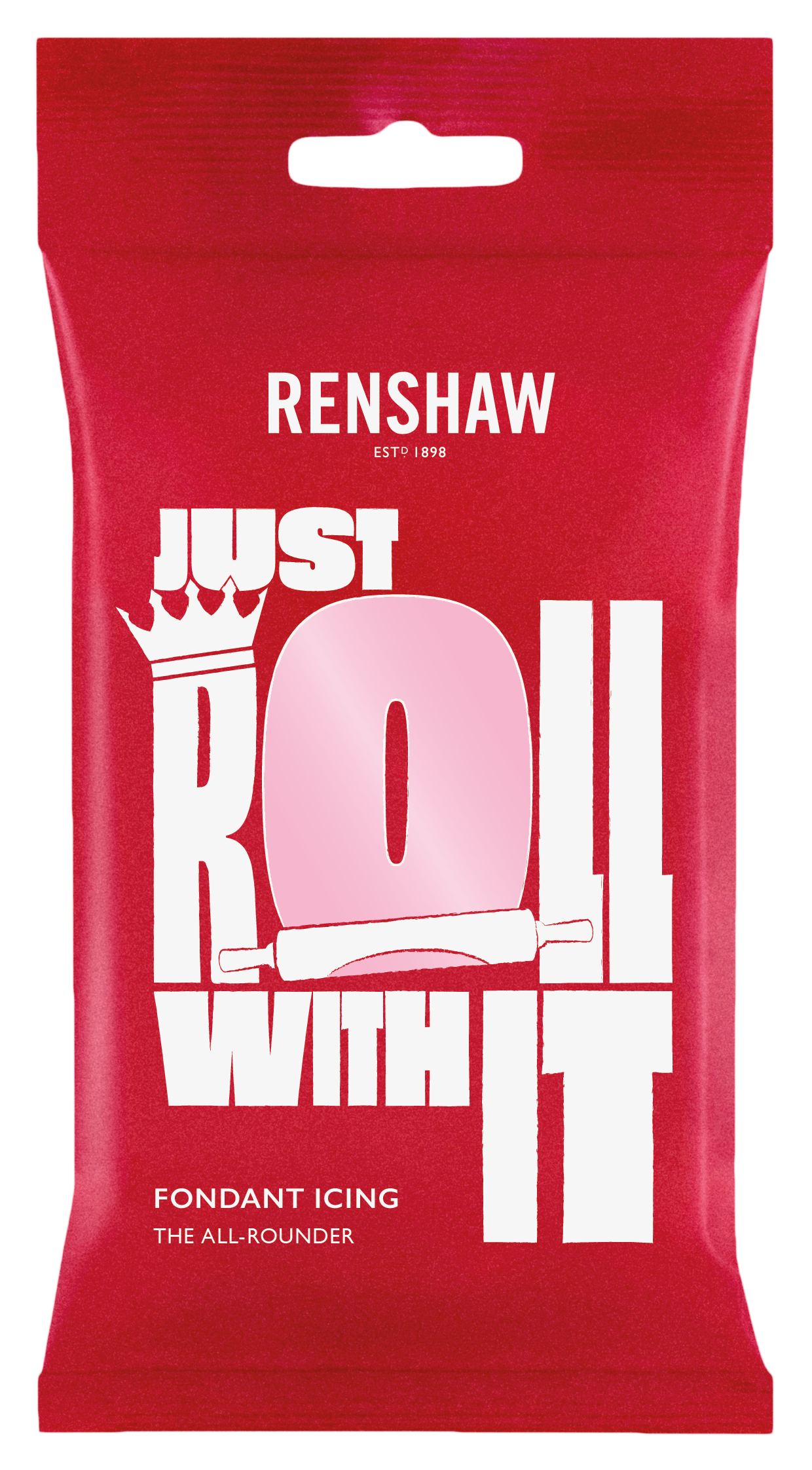 Pink 'Just Roll With It' Fondant Icing