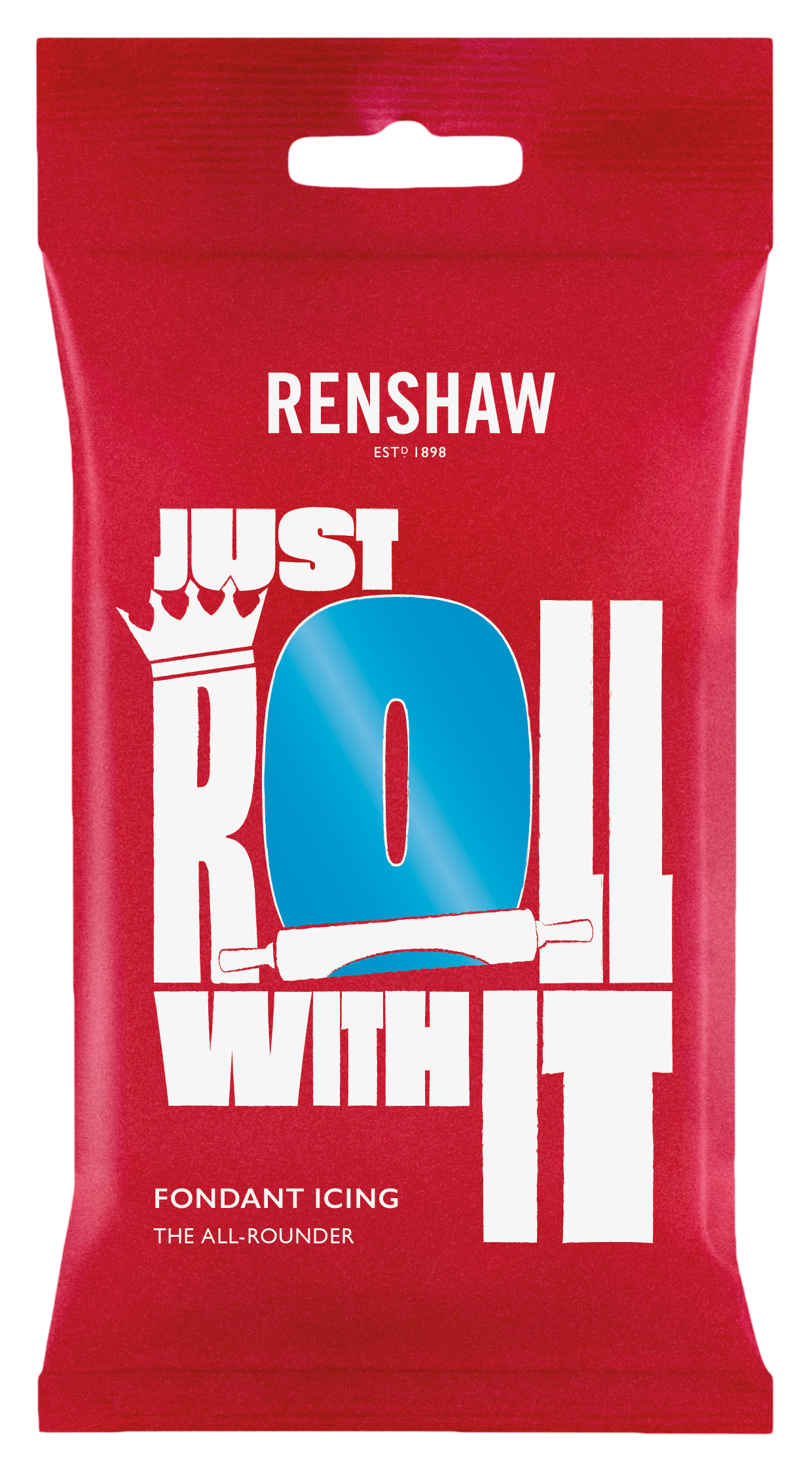 Turquoise Blue 'Just Roll With It' Fondant Icing