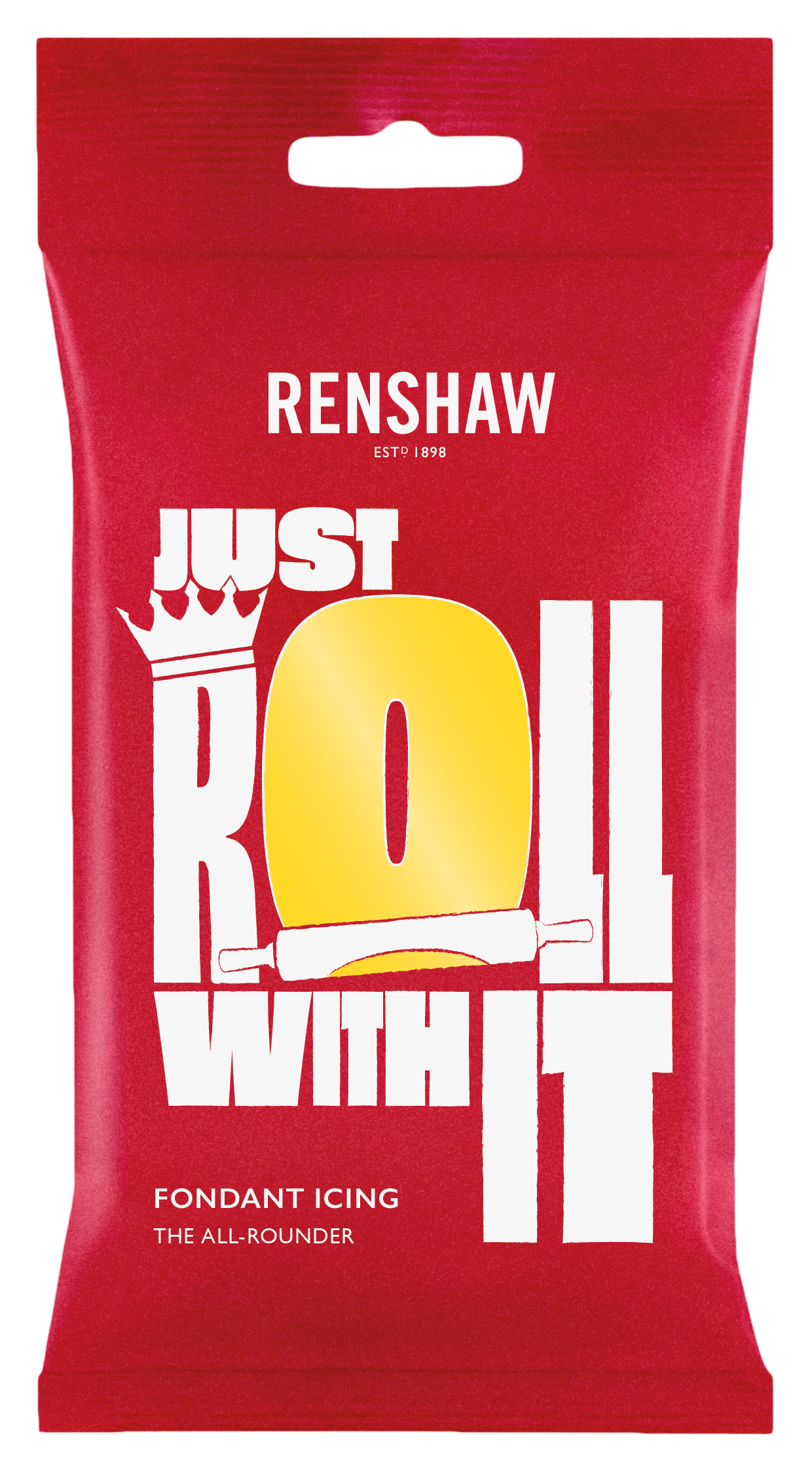 Yellow 'Just Roll With It' Fondant Icing