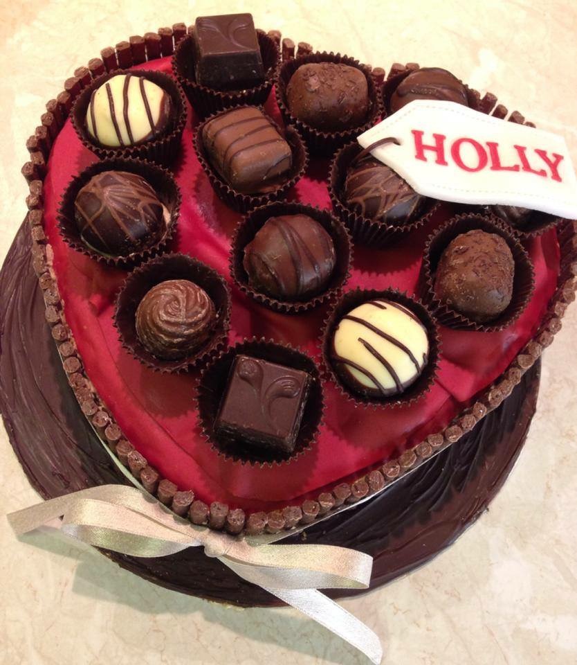 Heart Shaped Box of Chocolates Cake