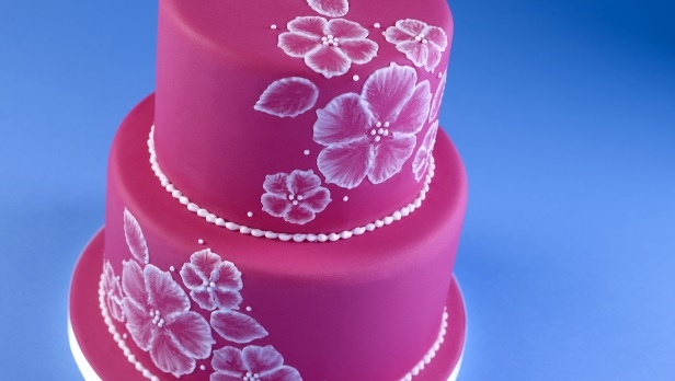 Fuchsia Floral Wedding Cake Recipe