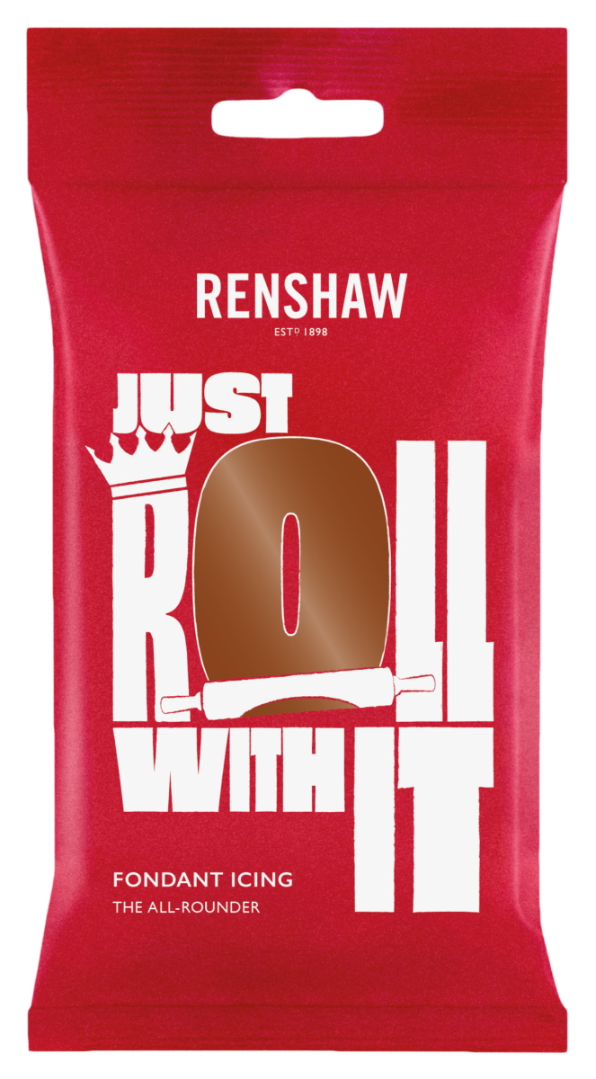 Dark Brown 'Just Roll With It' Fondant Icing